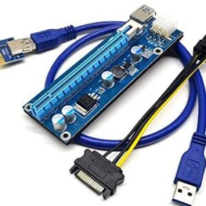 PCI E RISER CARD USB 3.O Cable SATA to 6Pin Power Supply for BTC Mining